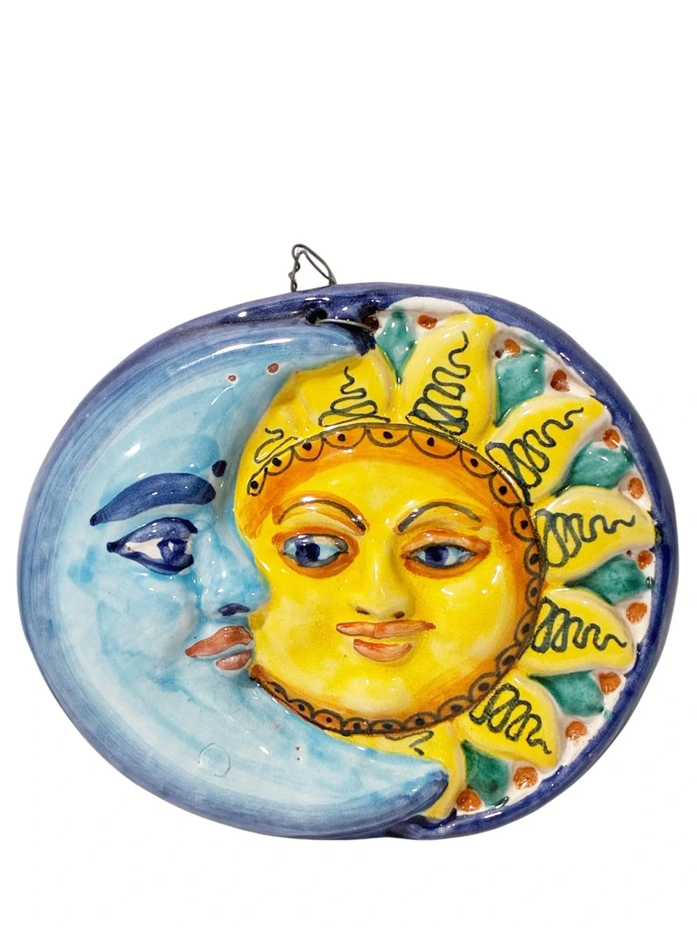 Ceramic Handmade Celestial Sun Moon Wall Hanging Decor